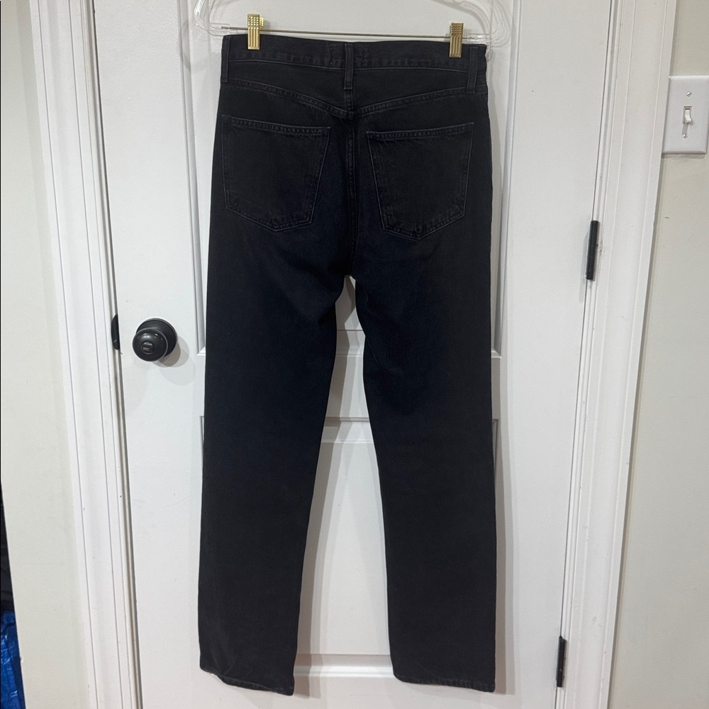 AGOLDE HIGH RISE STRAIGHT BUTTON FLY BLACK WASH JEAN 27 - Picture 7 of 8